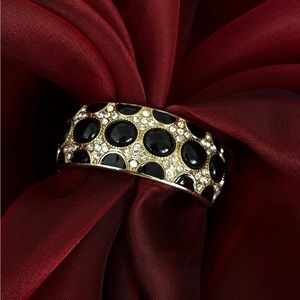 Black and Rhinestone Gold Bracelet